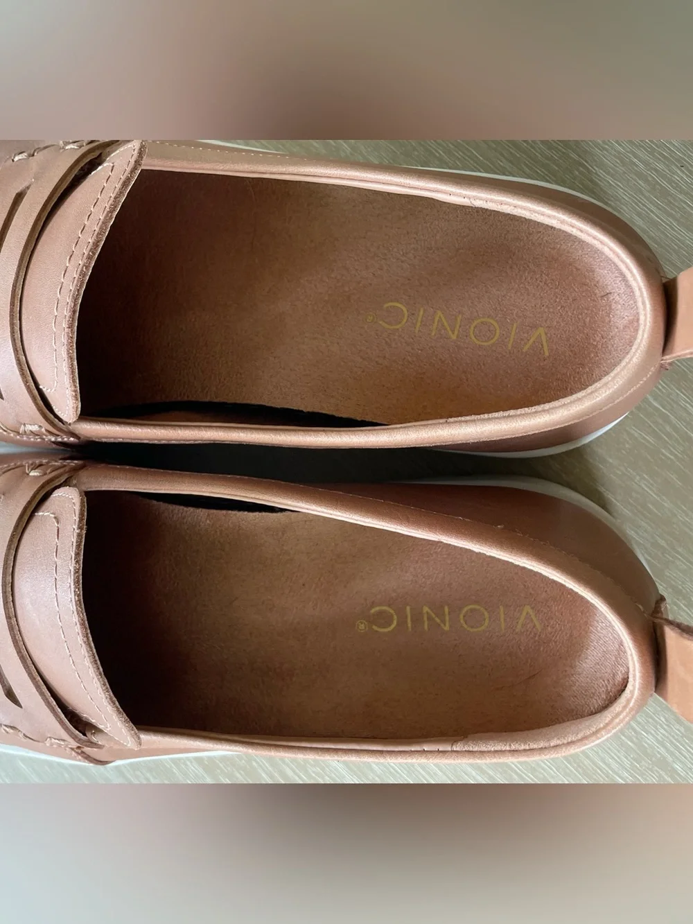 Vionic Women's Leather Uptown Loafer Moc in Cognac Brown - Picture 9 of 9